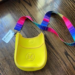 Crossbody Bag with Rainbow Guitar Strap and M monogram